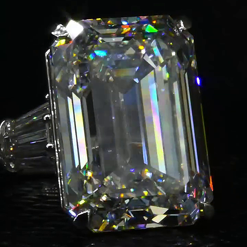 10ct Emerald Cut White Sapphire Handmade Sterling Silver Ring