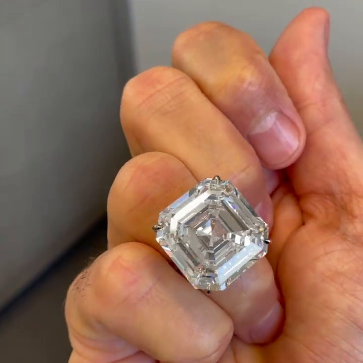 15ct Asscher Cut White Sapphire Handmade Sterling Silver Ring