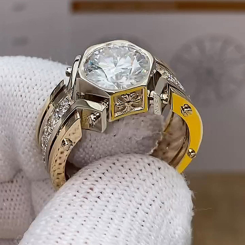 3ct Round Cut White Sapphire Vintage Handmade Sterling Silver Men's Ring