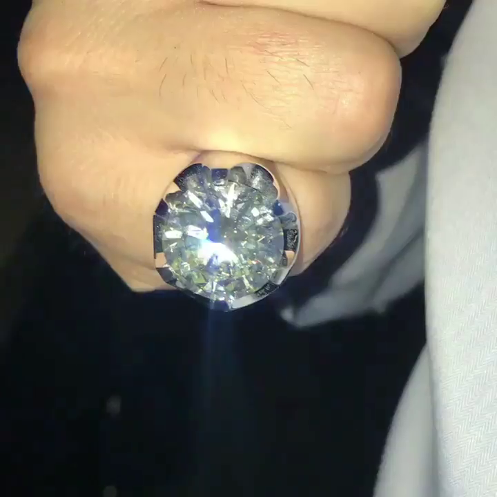 10ct Round Cut White Sapphire Classic Handmade Sterling Silver Men's Ring