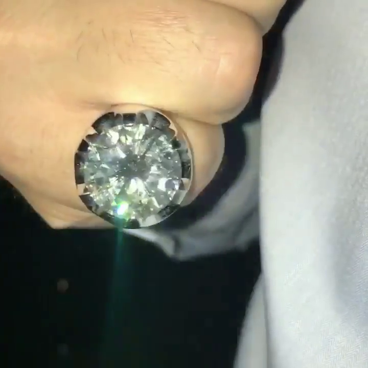 10ct Round Cut White Sapphire Classic Handmade Sterling Silver Men's Ring