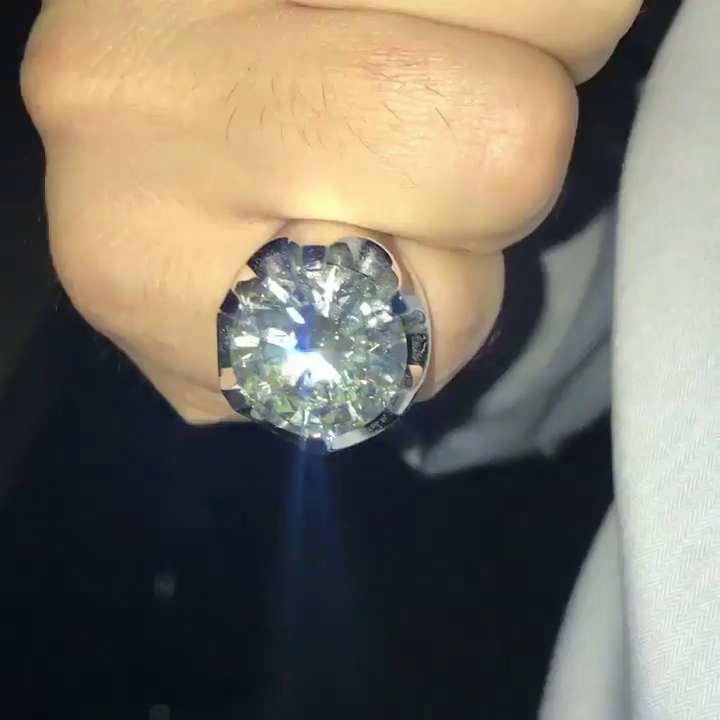 10ct Round Cut White Sapphire Classic Handmade Sterling Silver Men's Ring