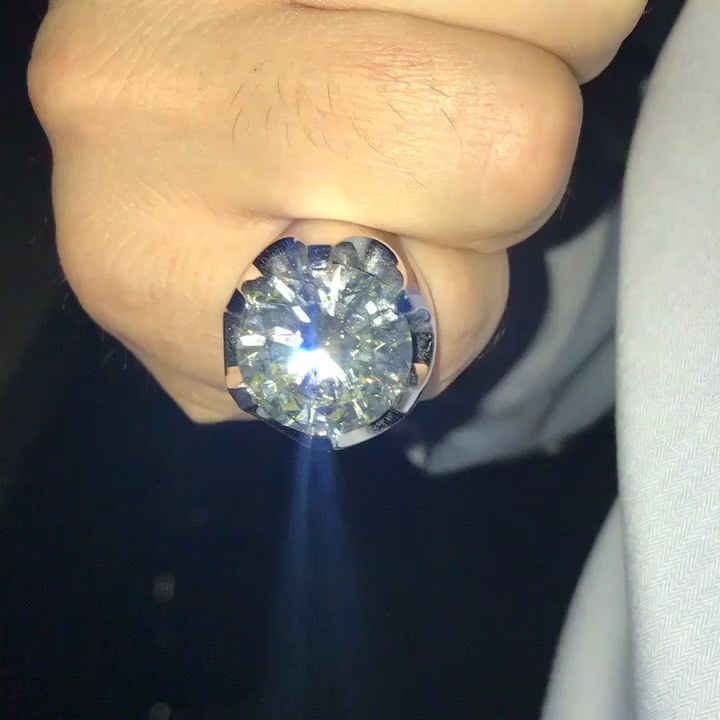 10ct Round Cut White Sapphire Classic Handmade Sterling Silver Men's Ring