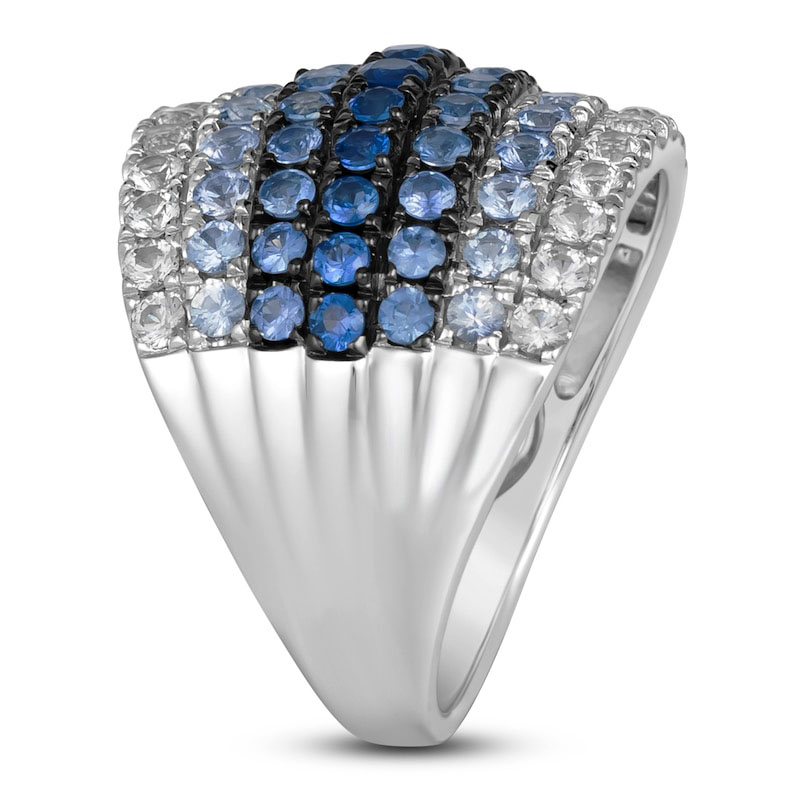 9.25ct Round Cut Gradient Sapphire Cocktail Ring