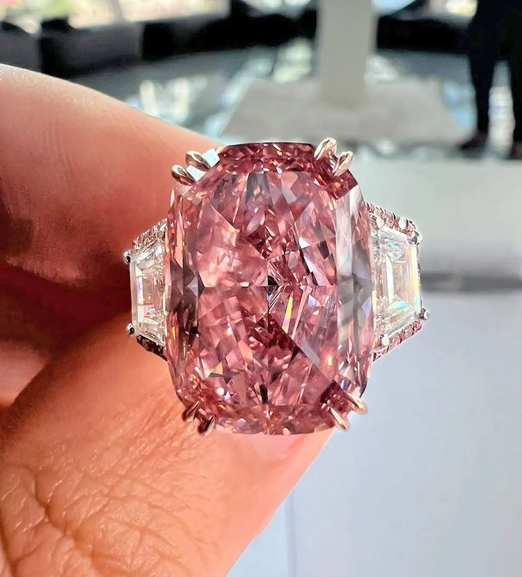 10ct Cushion Cut Pink Sapphire Engagement Ring
