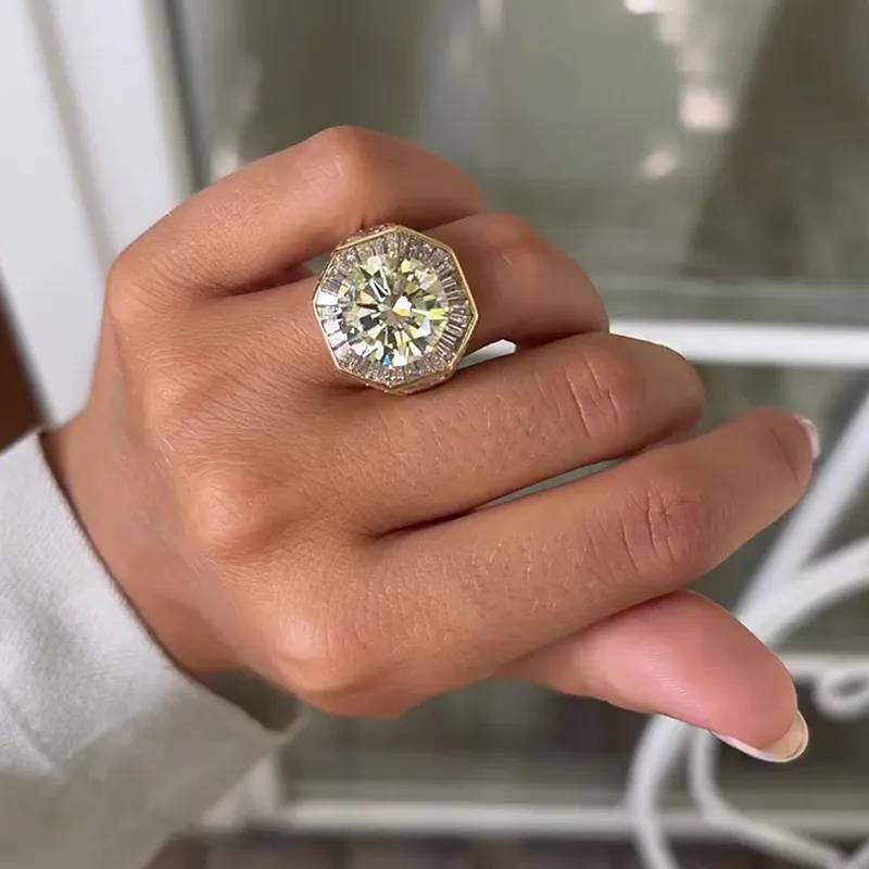 3ct Round Cut White Sapphire Ring For Men