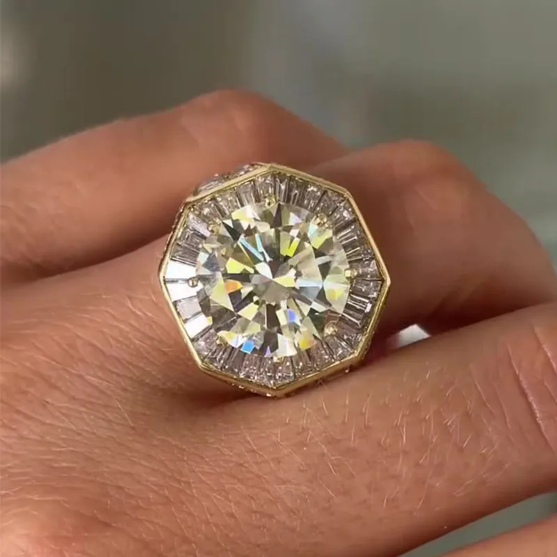 3ct Round Cut White Sapphire Ring For Men