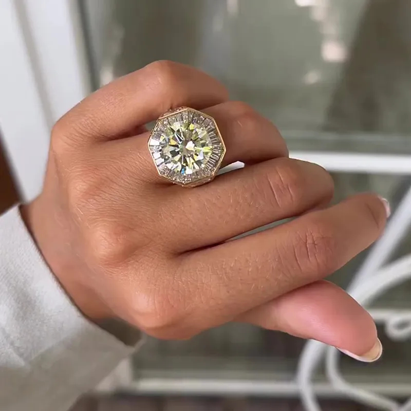 3ct Round Cut White Sapphire Ring For Men
