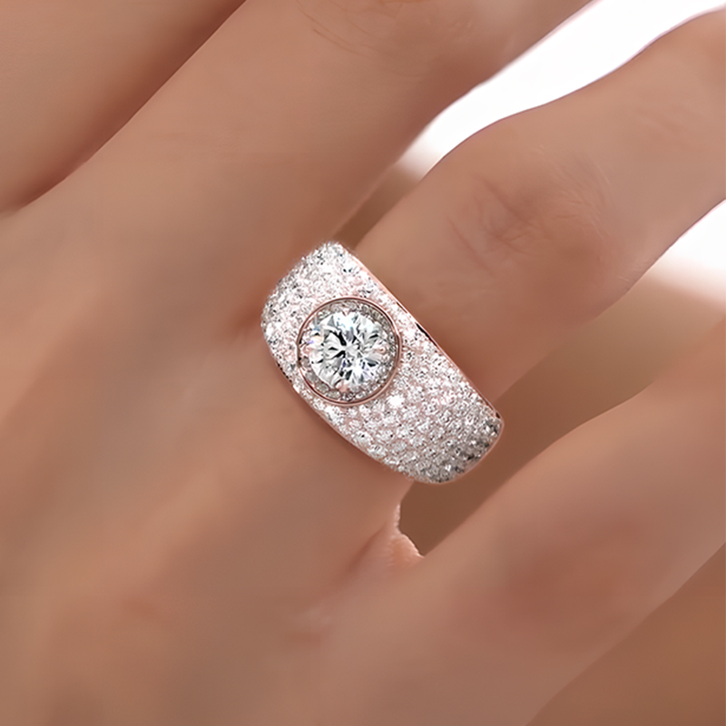 2ct Round Cut White Sapphire Engagement Ring