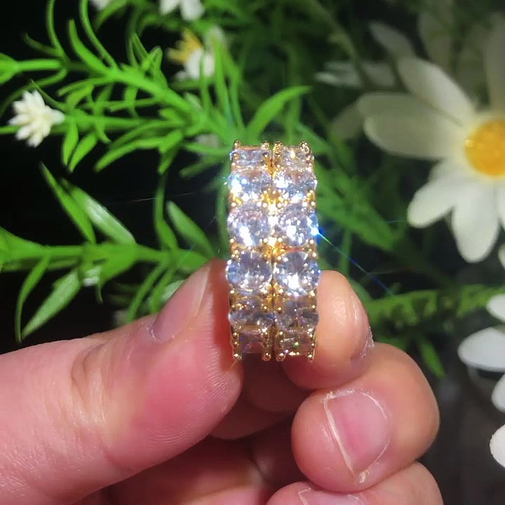 7.85ct Round Cut White Sapphire Men's Eternity Ring