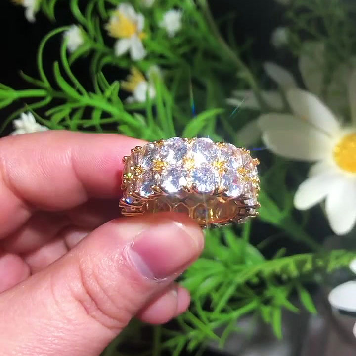 7.85ct Round Cut White Sapphire Men's Eternity Ring