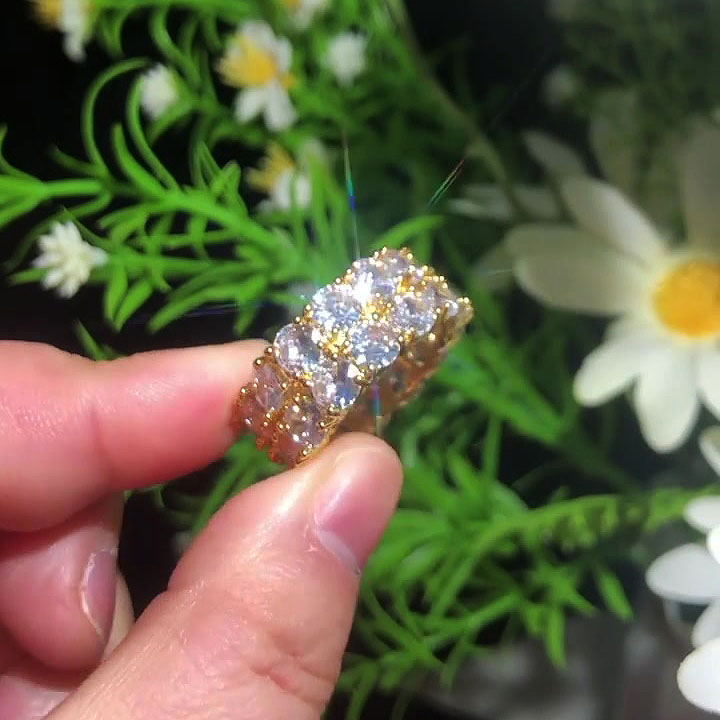 7.85ct Round Cut White Sapphire Men's Eternity Ring