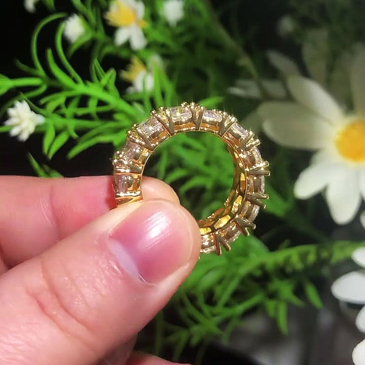 7.85ct Round Cut White Sapphire Men's Eternity Ring