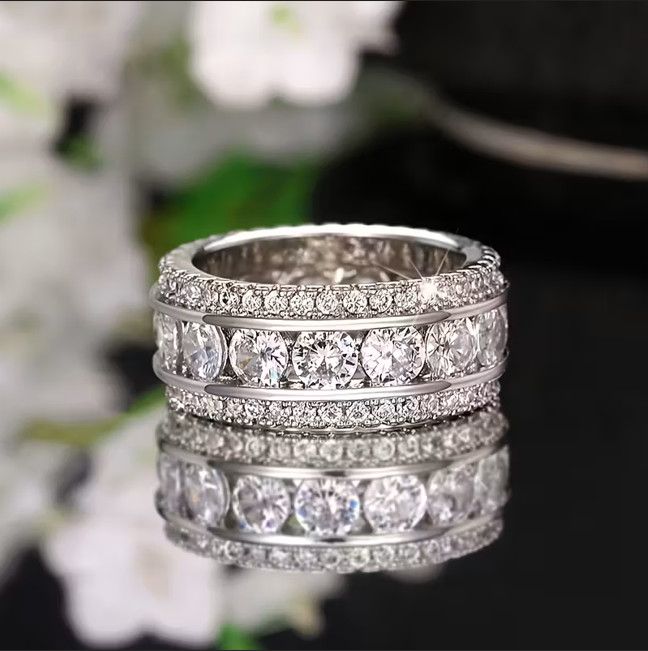 3ct Round Cut Zircon Handmade Sterling Silver Ring