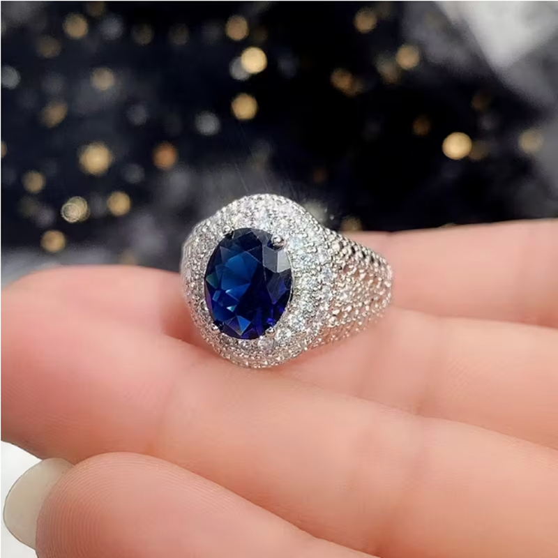 5ct Oval Cut Aquamarine Sapphire Ring