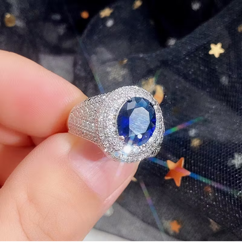 5ct Oval Cut Aquamarine Sapphire Ring