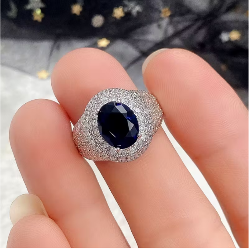 5ct Oval Cut Aquamarine Sapphire Ring