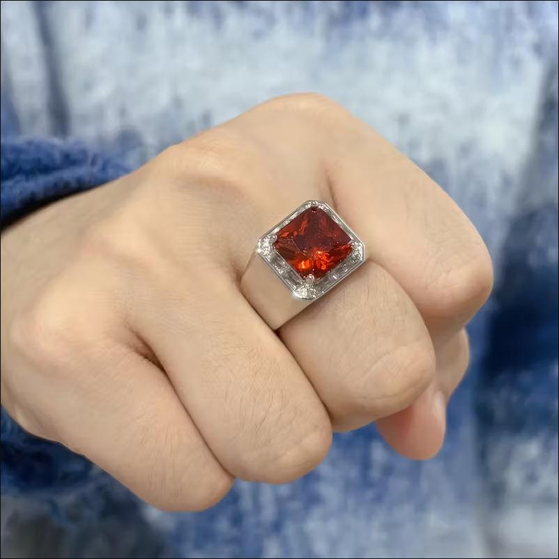 3ct Oval Cut Gemstone Sterling Silver Handmade Ring