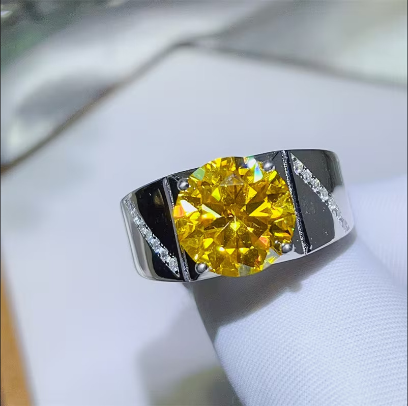 4ct Round Cut Gemstone Sterling Silver Handmade Ring