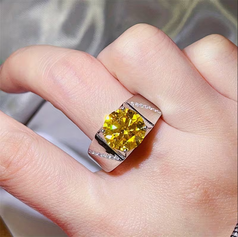 4ct Round Cut Gemstone Sterling Silver Handmade Ring