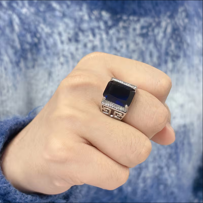 5ct Oval Cut Gemstone Sterling Silver Handmade Ring