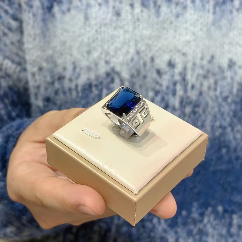 5ct Oval Cut Gemstone Sterling Silver Handmade Ring