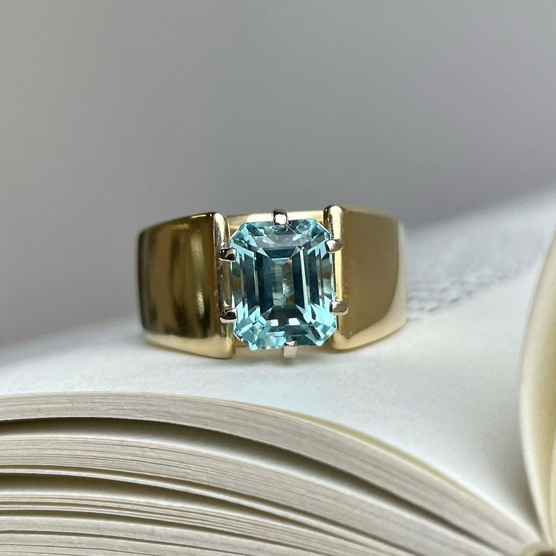 4ct Emerald Cut Handmade Ring