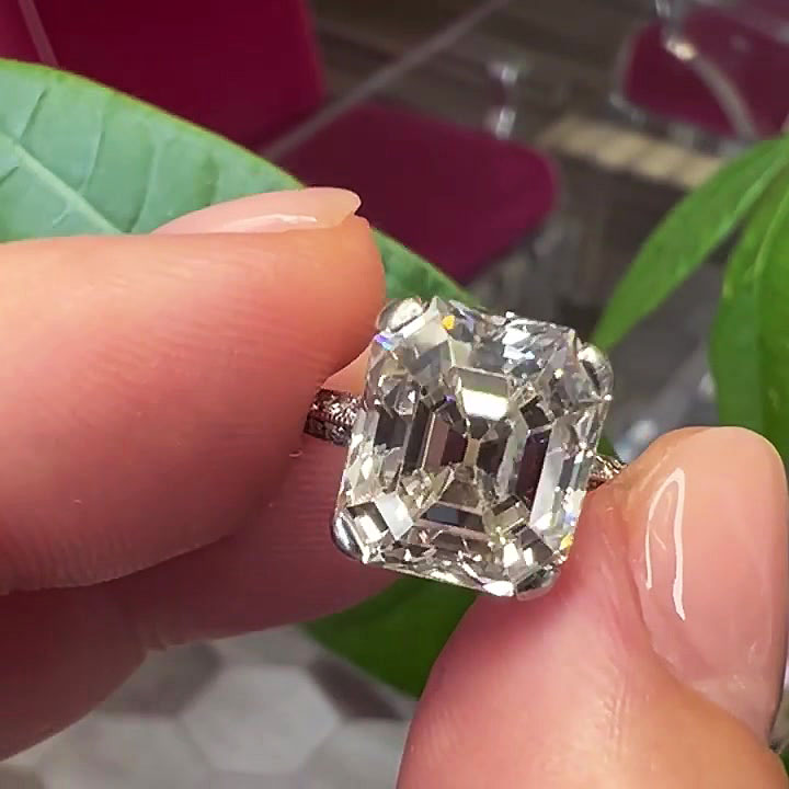 5ct Asscher Cut Handmade Sterling Silver Ring