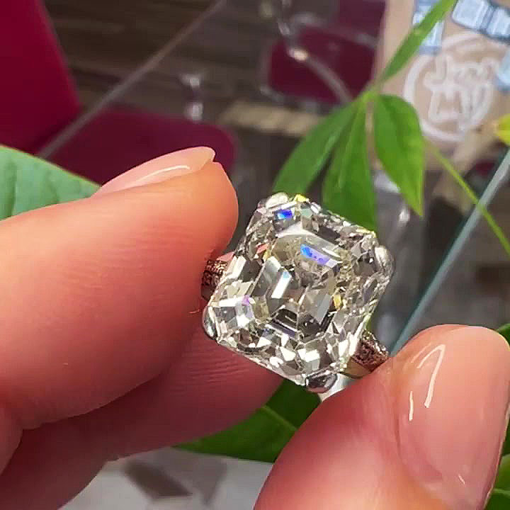 5ct Asscher Cut Handmade Sterling Silver Ring