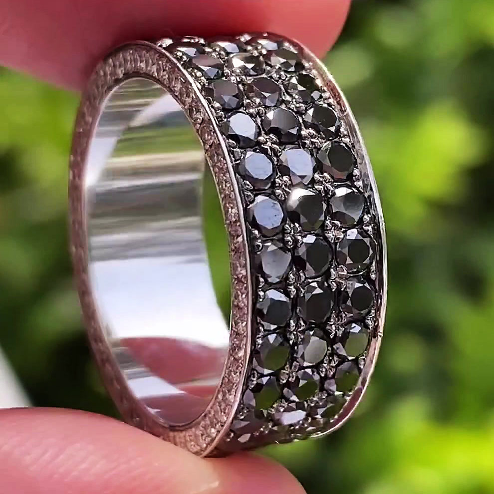 5.35ct Round Cut Handmade Zircon Sterling Silver Ring