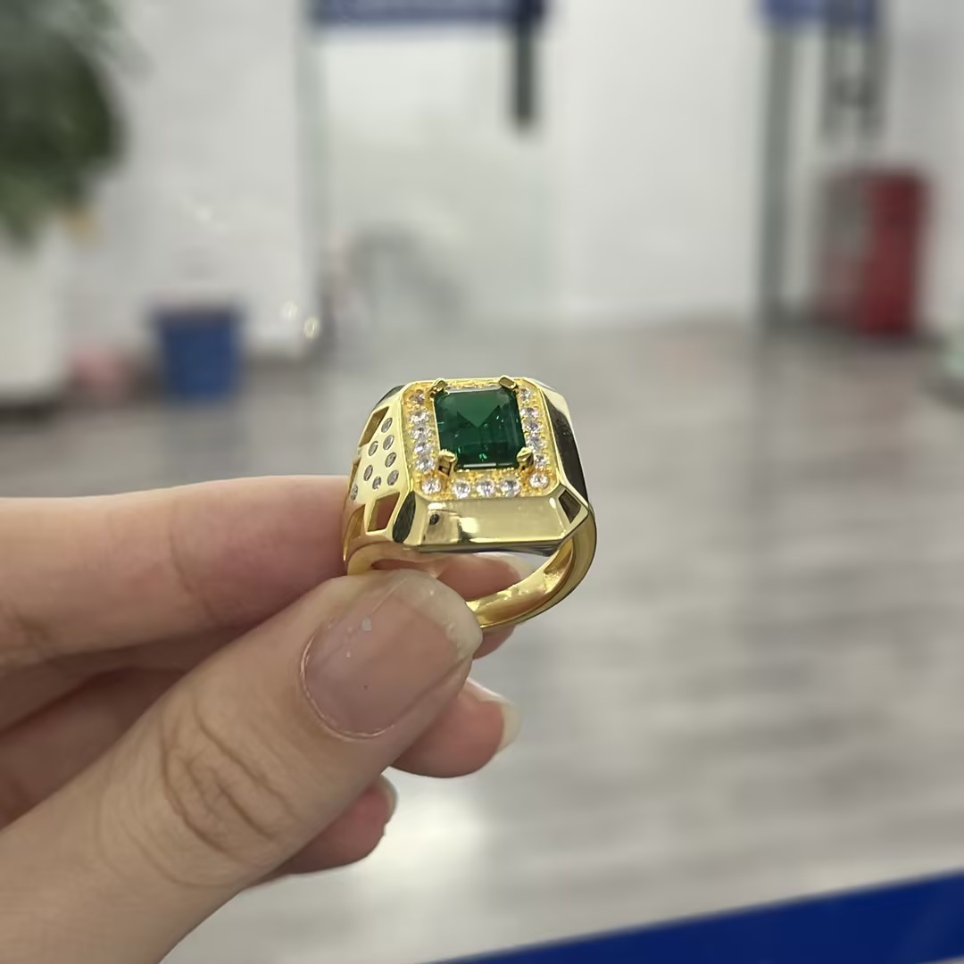 4ct Emerald Cut Handmade Ring In Sterling Silver