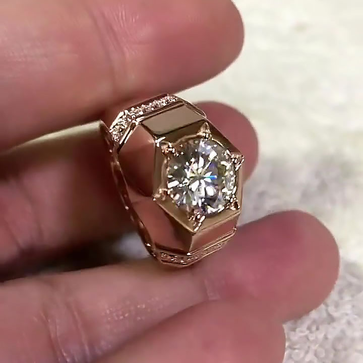 3ct Round Cut Sterling Silver Handmade Ring