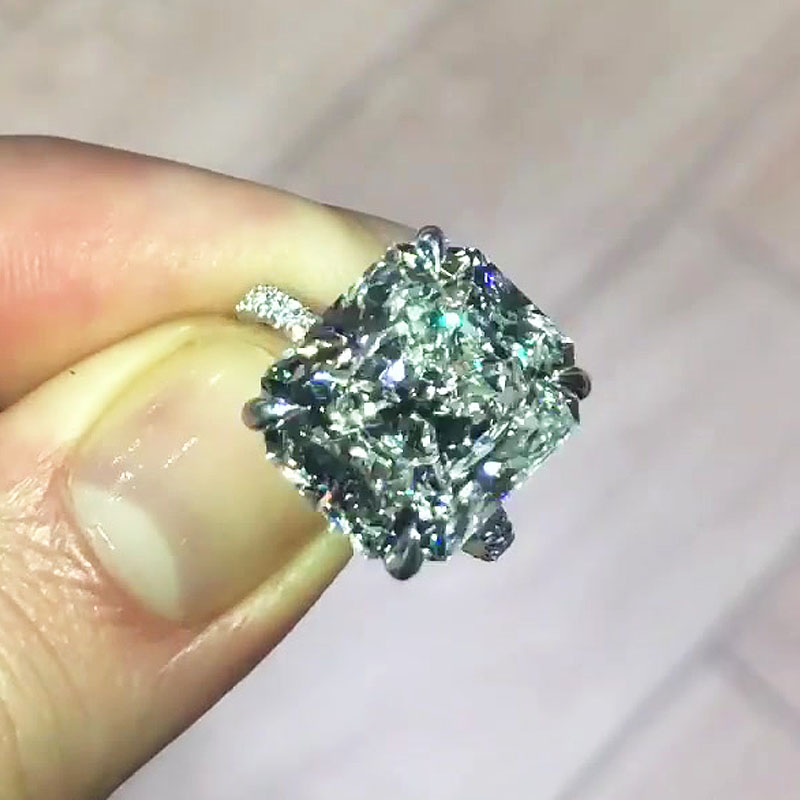 4ct Radiant Cut Sterling Silver Handmade Ring