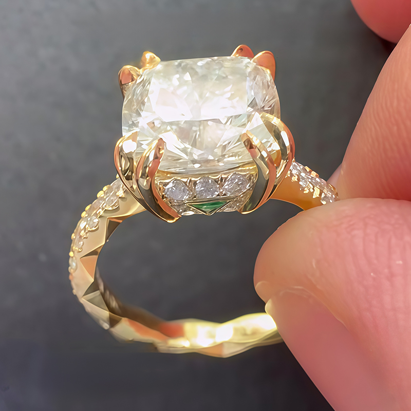 3ct Cushion Cut Sterling Silver Handmade Ring