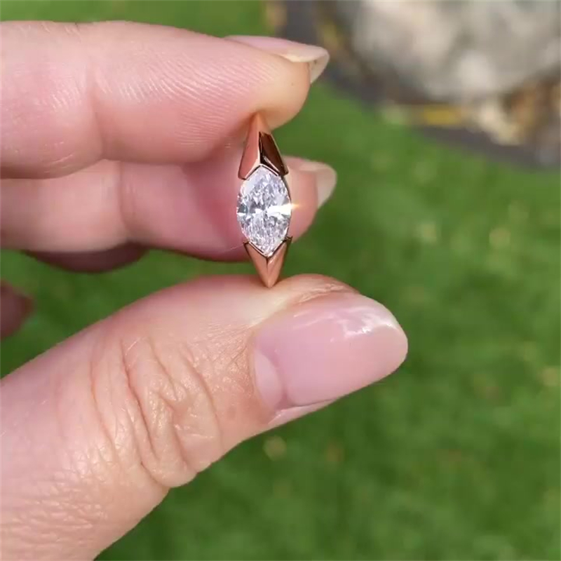 2ct Marquise Cut Sterling Silver Handmade Ring