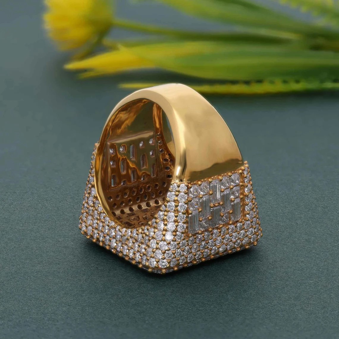 7.8ct Baguette Cut Hip Hop Moissanite Men's Ring