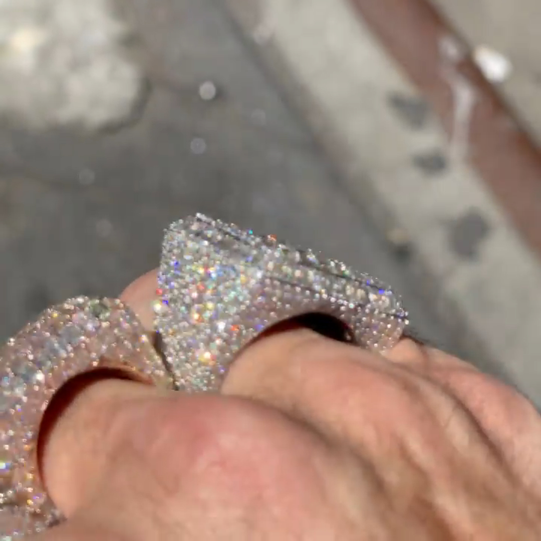 Emerald Cut Fully Enclosed Gemstone Set Luxury Handmade Sterling Silver Men's Ring