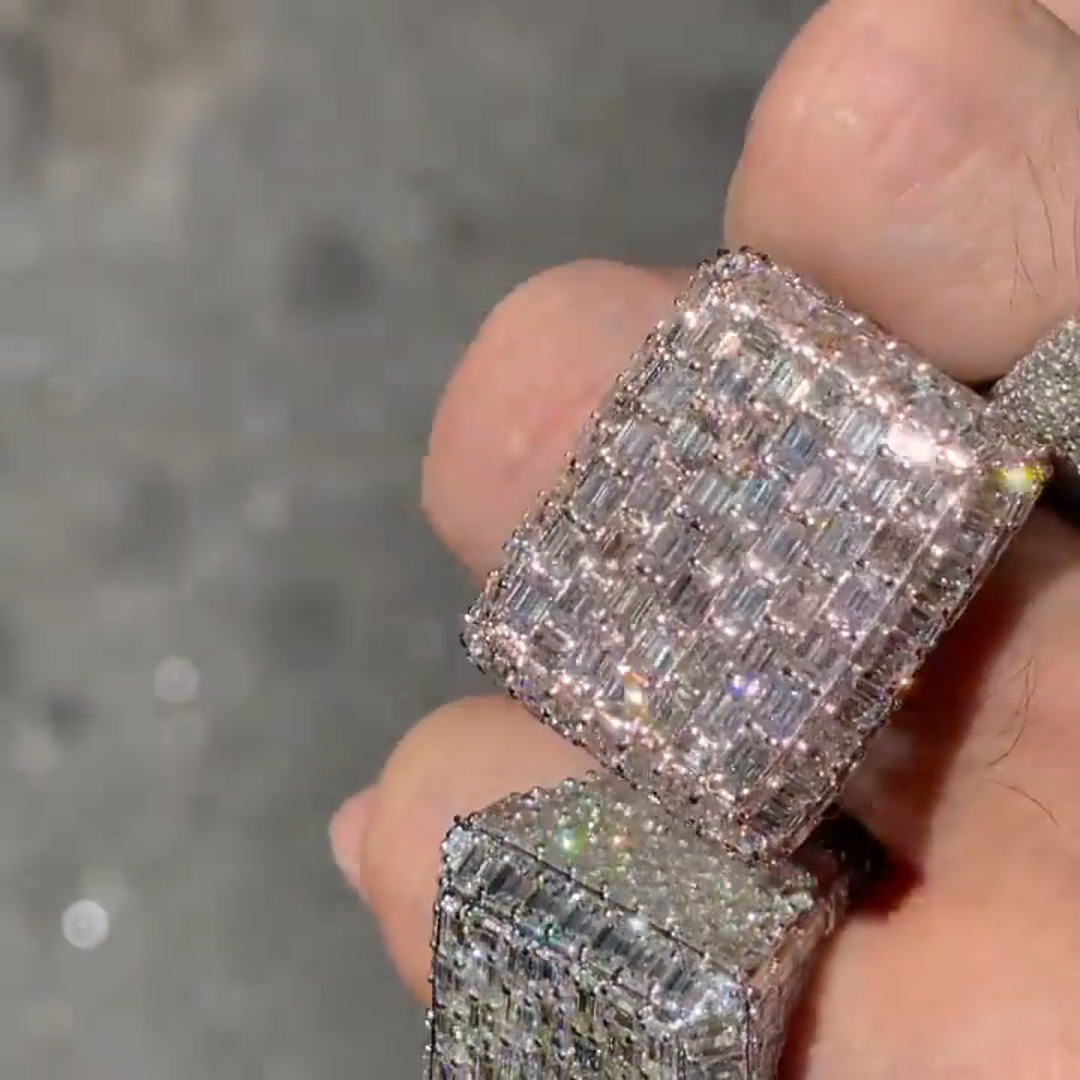 Emerald Cut Fully Enclosed Gemstone Set Luxury Handmade Sterling Silver Men's Ring