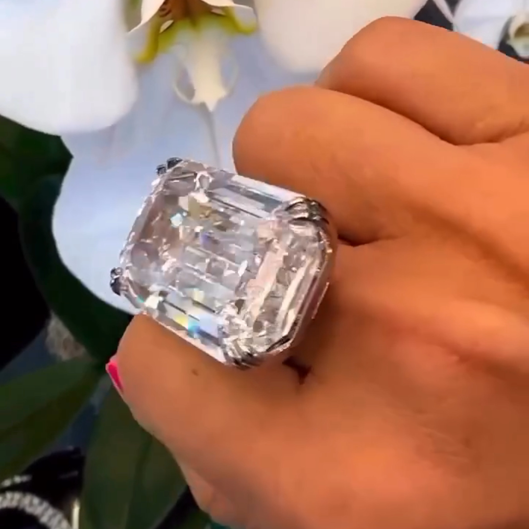 20ct Emerald Cut White Diamond Luxury Handmade Sterling Silver Wedding Ring