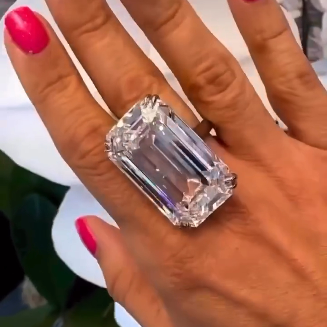 20ct Emerald Cut White Diamond Luxury Handmade Sterling Silver Wedding Ring