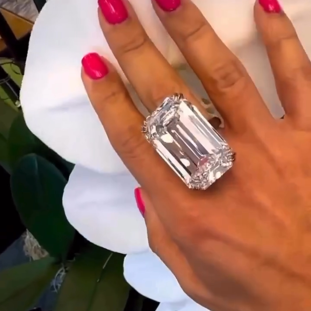 20ct Emerald Cut White Diamond Luxury Handmade Sterling Silver Wedding Ring