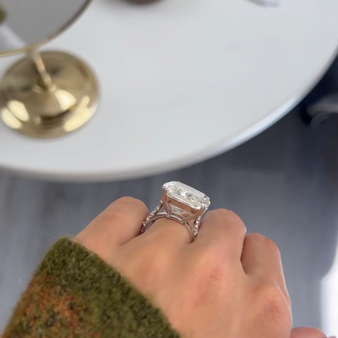 12ct Princess Cut White Diamond Luxury Handmade Sterling Silver Wedding Ring