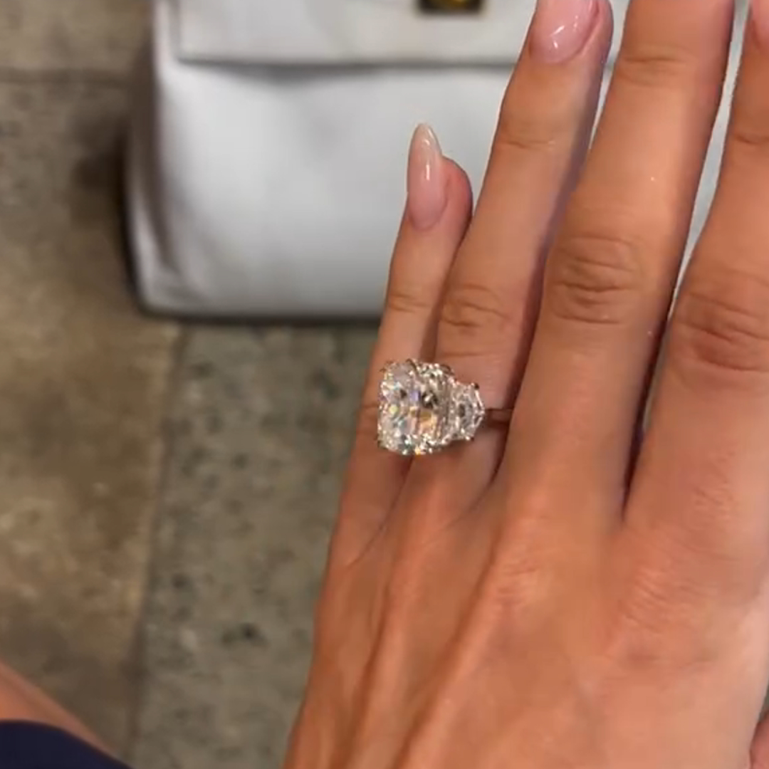 12ct Emerald Cut White Diamond Sterling Silver Handmade Wedding Ring