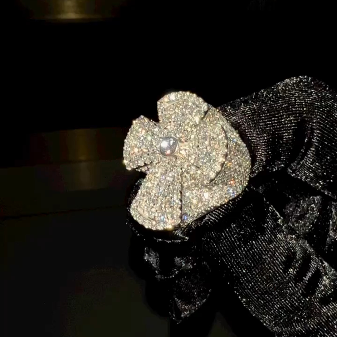 12ct round cut diamond cross design style luxury sterling silver handmade men's ring