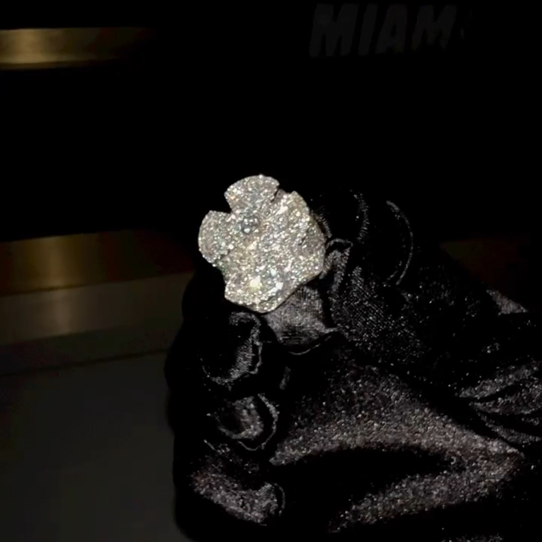 12ct round cut diamond cross design style luxury sterling silver handmade men's ring