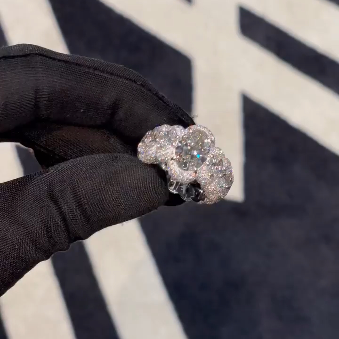 18ct Oval Cut Diamond Luxury Sterling Silver Handmade Ring