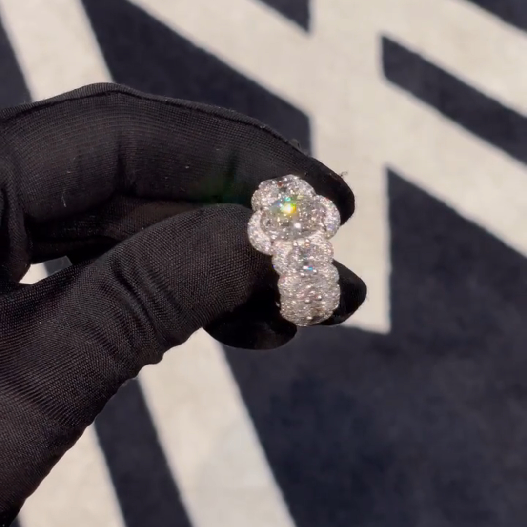 18ct Oval Cut Diamond Luxury Sterling Silver Handmade Ring