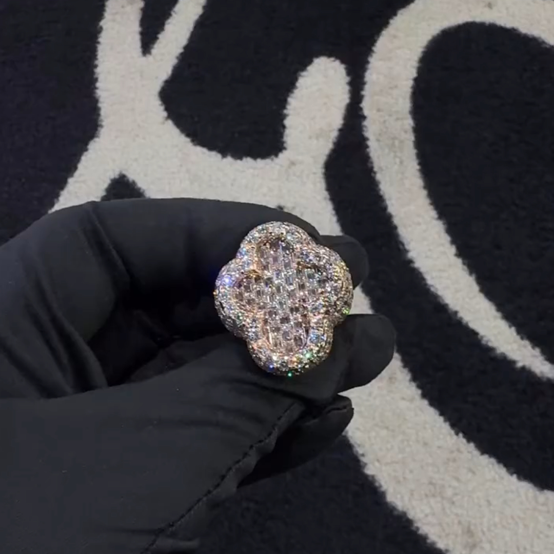 12ct Cushion Cut Diamond Cross Design Style Luxury Sterling Silver Handmade Men's Ring