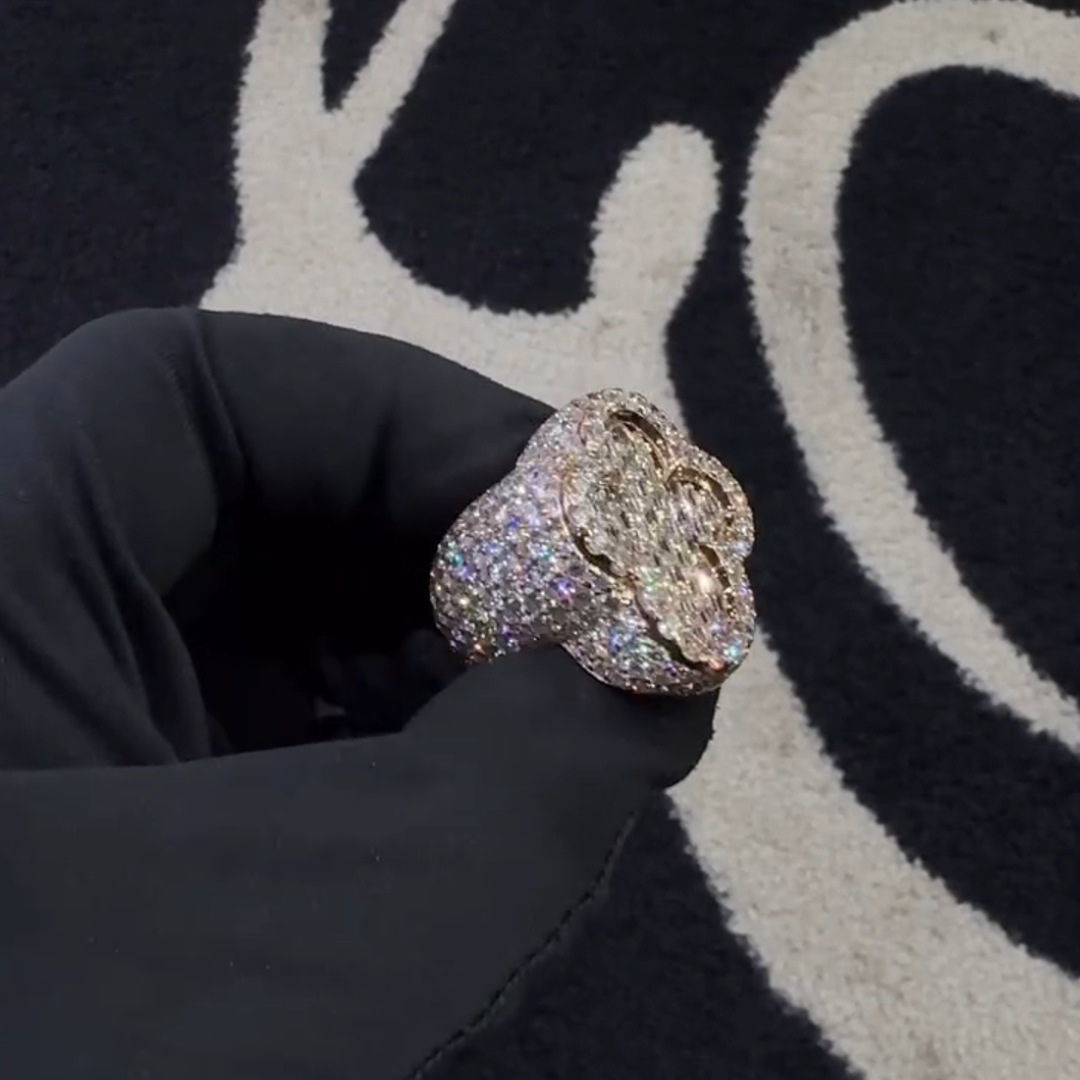 12ct Cushion Cut Diamond Cross Design Style Luxury Sterling Silver Handmade Men's Ring