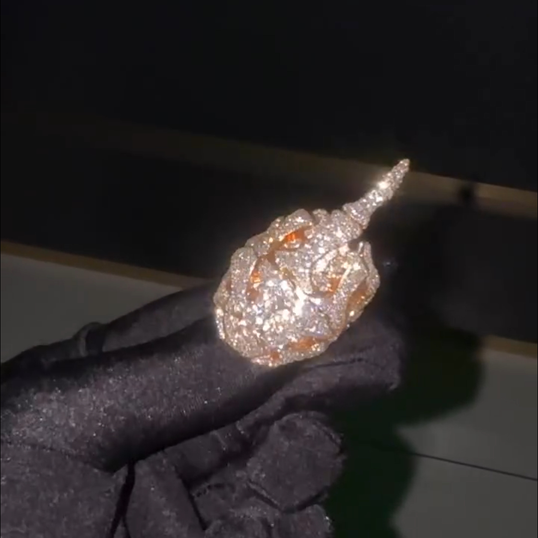 26ctw Bone Shape Diamond Sterling Silver Plated Rose Gold Handmade Men's Ring